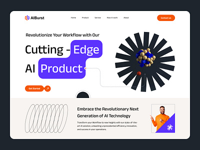 AIBurst - AI Tool Landing page ai artificial intelligence design figma home page illustration landing page logo product site tool ui ux vector web web design web page webdesign webpage website