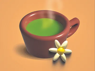 A Cup of green tea 3D illustration with Adobe AI 3d 3d illustration adobe ai app blender3d branding design graphic design illustration logo ui ux vector