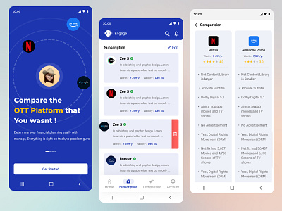 OTT Platform managing app - Mobile design