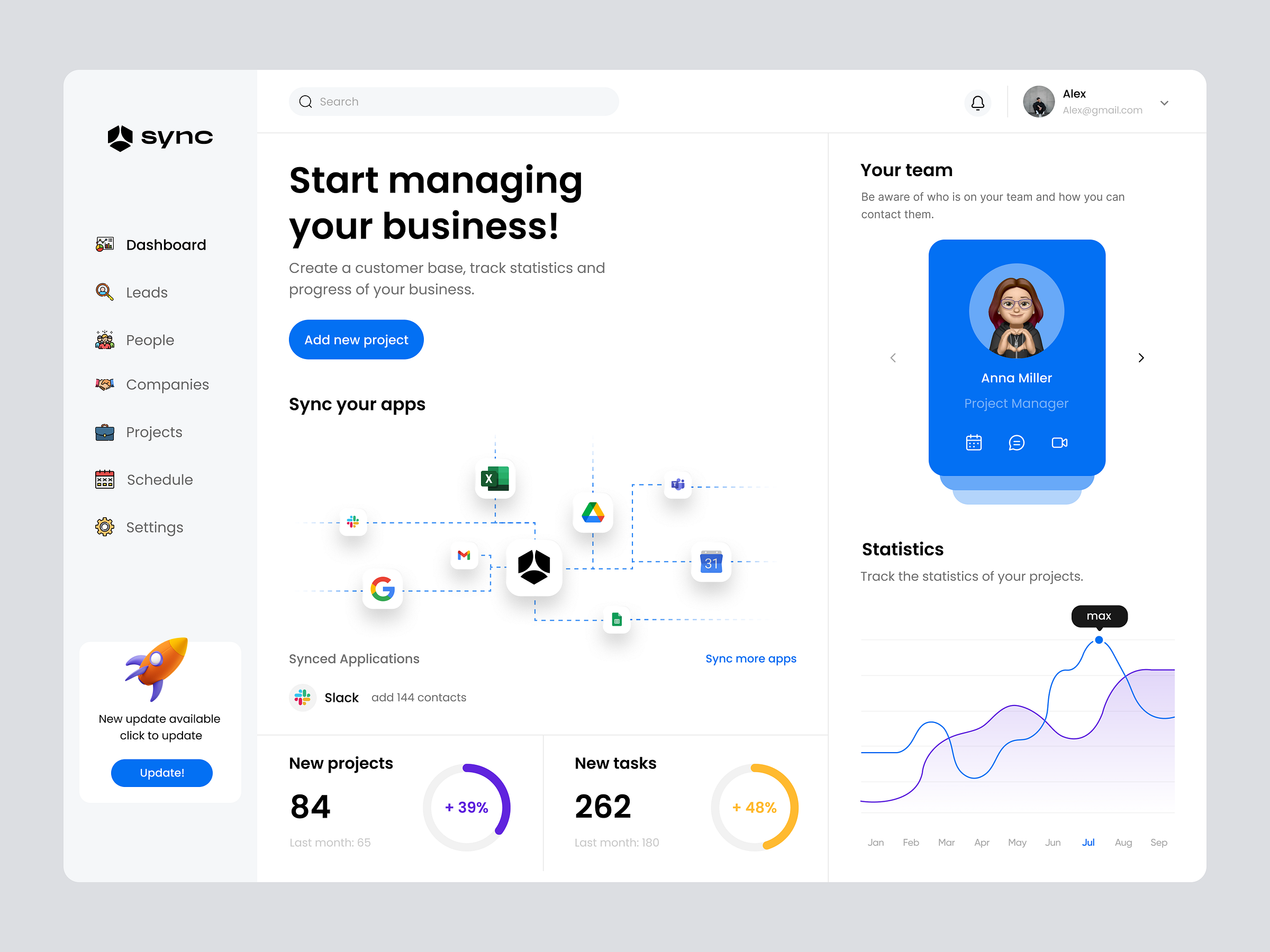 Sync - UX/UI dashboard design of the CRM platform by Outcrowd on Dribbble