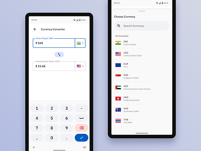 Currency Converter UI clean convert country currency dailyui design euro flags inr keyboard material material design minimal numerical search simple text input ui usd ux