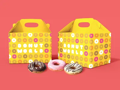 Donut World bakery box breakfast case chris rooney cops donut donut shop doughnuts dozen homer simpson packaging snack sweet