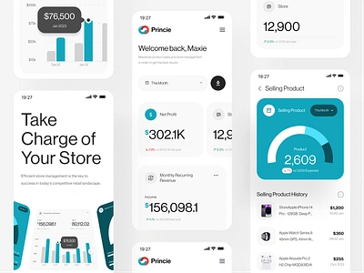 Princie - Store Management Mobile Version analytics app app design chart clean dashboard data visualization ios management mobile mobile apps mobile design one week wonders oneweekwonders product product management productivity store management uiux uxdesign