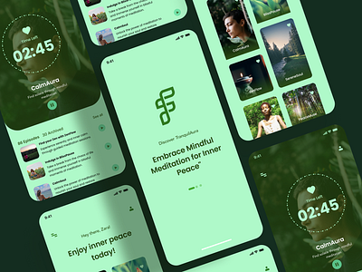 TranquilAura - Mobile Meditation App 🌿 findyourbalance innerpeace meditationapp mindfulness selfdiscovery tranquilaura ui