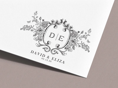 Elegant Wedding Logo Design bespoke wedding logo custom monogram custom wedding logo design illustration luxury logo luxury wedding logo wedding logo wedding monogram