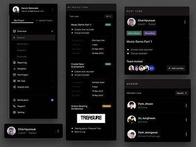 UI Component Dashboard app branding dasboard design mobile ui website