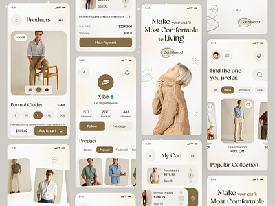 Fashion Store App UI app buy cart clothing clothing app creative design discount e commerce fashion ios app mens fashion minimal mobile ofspace online sale sale style t shirt wear