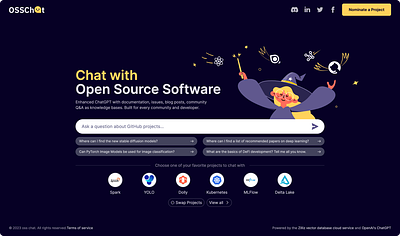 OSSChat Landing Page/AIGC ai characters chatgpt illsutration website