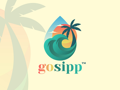gosipp branding drop graphic design logo tropical water