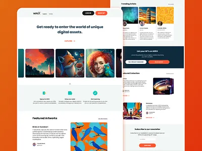 Concept for NiftiX, the NFT Marketplace ai blockchain clean color concept creative daily ui design designinspiration home landing landing page landingpage marketplace midjourney minimal nft ui web webdesign