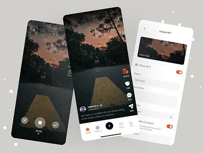 nft videos app app design digital asset digital blockchain ios ios app metamask wallet. minimal mobile app nft nft app online app opensea product design social media social media app ui uidesign ux videos app
