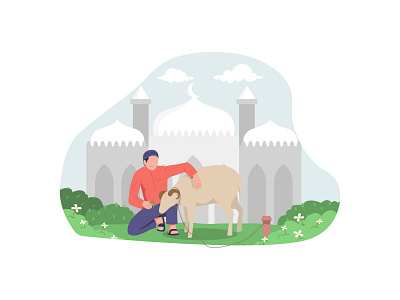 Eid Al-Adha! celebration character eid adha flat header illustration people religion vector