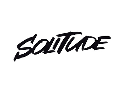 SOLITUDE Logo black brand brush clothing design fashion hand writing logo logogram logotype solitude typography white