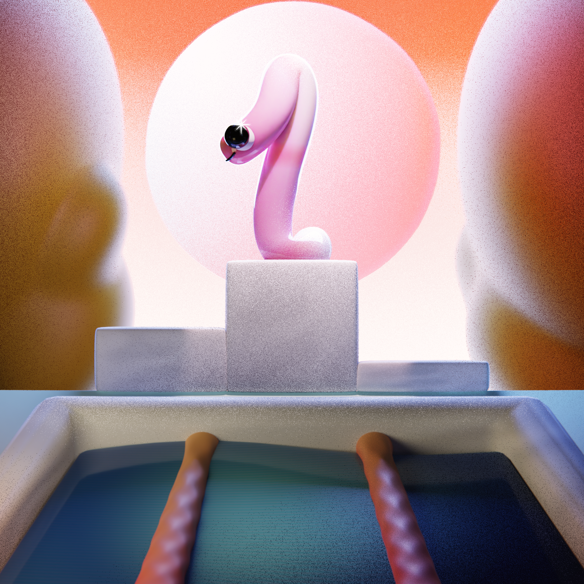 Number 1 - Champion 1 36daysoftype 3d 3d art blender branding champion design grain illustration letter logo number render sun sunset swimming water worm
