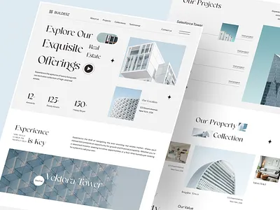 Buildesz - Real Estate Landing Page building landing page minimal style minimalist real estate real estate ui simple typography ui ui design vektora web design website design