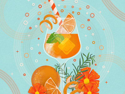 Aperol Time aperol design drink female illustrator happy fresh treat illustration orange procreate summer illustration sundowner