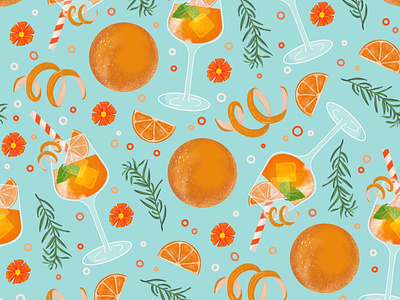 Aperol pattern aperol pattern beach products design female surface designer illustration pattern and print pattern design procreate repeat pattern summer pattern summertime surface design