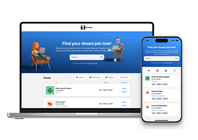 Job Searching UI Design app branding design job pwa ui ux