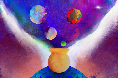 Cosmic Jar cosmic cosmos fantasy illustration jar paint potery procreate sci fi space