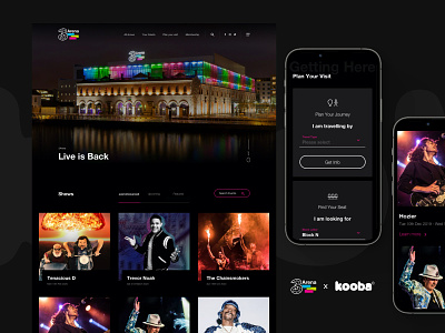 3Arena arena design mobile music responsive ui venue website