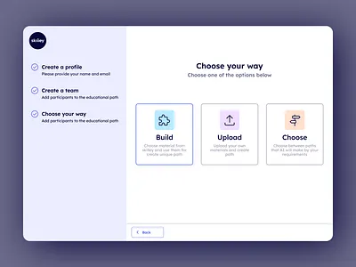 Choose your way app card choose dashboard form log in login onboarding saas sign up signup table way web webapp website