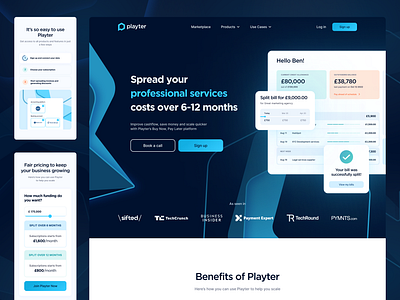 Lending fintech platform Playter that helps SMEs grow design ui ux