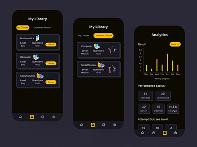 Quiz Application animation app app development app design appdesign mobileappdesign branding design graphic design illustration logo logo design mobile app mobile design quiz ui ux