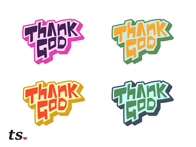 Thank God - Custom Hand Lettering color custom handlettering poistive vibes text typography vector art vector artwork