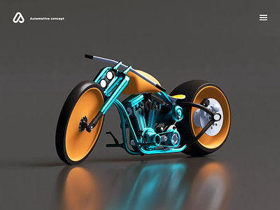 Motorbike animation 3d animation app automotive branding car design game illustration industrial interactive isometric landing page lowpoly product design rendering ui video visual design website