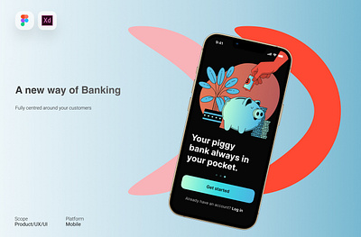 UI - UX banking app on-boarding case study adobexd branding casestudy design designer designeveryday figma prototype ui user user experience usercenterdesign ux