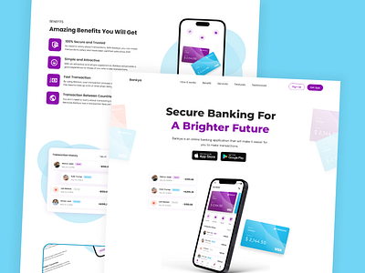 Bankya - Finance Management 💸 app bank bank card banking branding design e wallet finance finance management financial investment landing page mobile banking transaction ui uidesign web design website