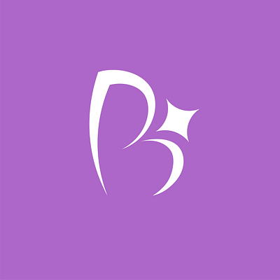 Minimal Logo b and star logo b logo logo purple and white purple bg purple logo