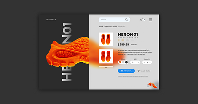 Zellerfeld 3d printed shoe's app branding design graphic design ui ux