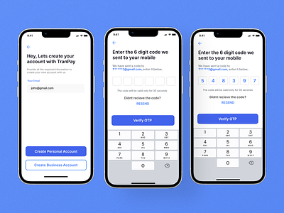 Tranxpay App - Business Signup Flow 1 banking bankingapp design investment minimal mobile ui ui uiux uxdesign