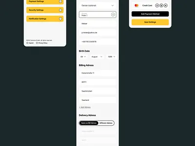 Account Settings UX/UI Design App Platform Marketplace account settings app grey modern orange platform responsive retro settings vintage web app