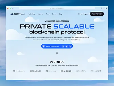 Cloud Protocol Web Design hero header ui ui design ux ux design web design web header website