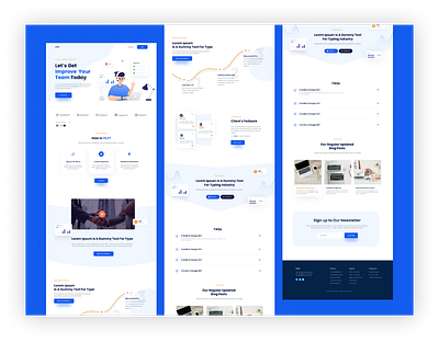 Consulting Landing Page blue business commerce consult consulting creative design illustration minimal modern professional tech ui ux web