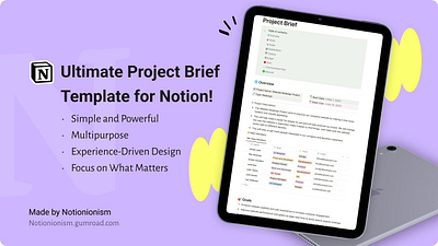 Ultimate Project Brief Template for Notion! notion product management project brief ui