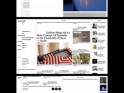 Design Milk animation article page articles gallery interaction motion motion graphics product ui ux web website
