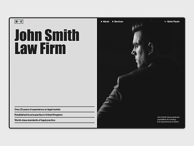 John Smith Law Firm concept desktop hero hero section home page law law firm lawyer minimal personal website ui ux