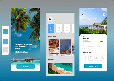 TRAVEL BOOKING APP WITH PROTOTYPE branding ui