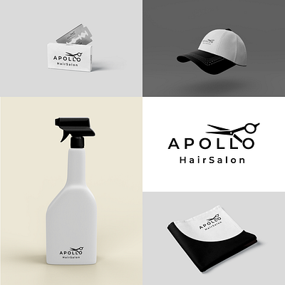 Apollo Hair Salon blead branding cap hair hair salon illustration logo salon salon hair saloon towel vector