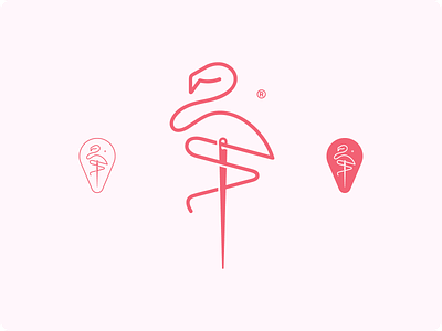 Flamingo | Logo Concept branding clever clever logo concept design double meaning elegant logo embroidery flamingo graphic design idea logo minimalist needle smart logo thread