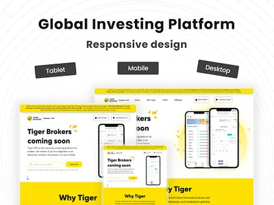 Landing Page (Responsive) - Trading/Investment adobe xd figma illustrator landing page mockup photoshop responsive design responsiveness ui ux web design web ui website design