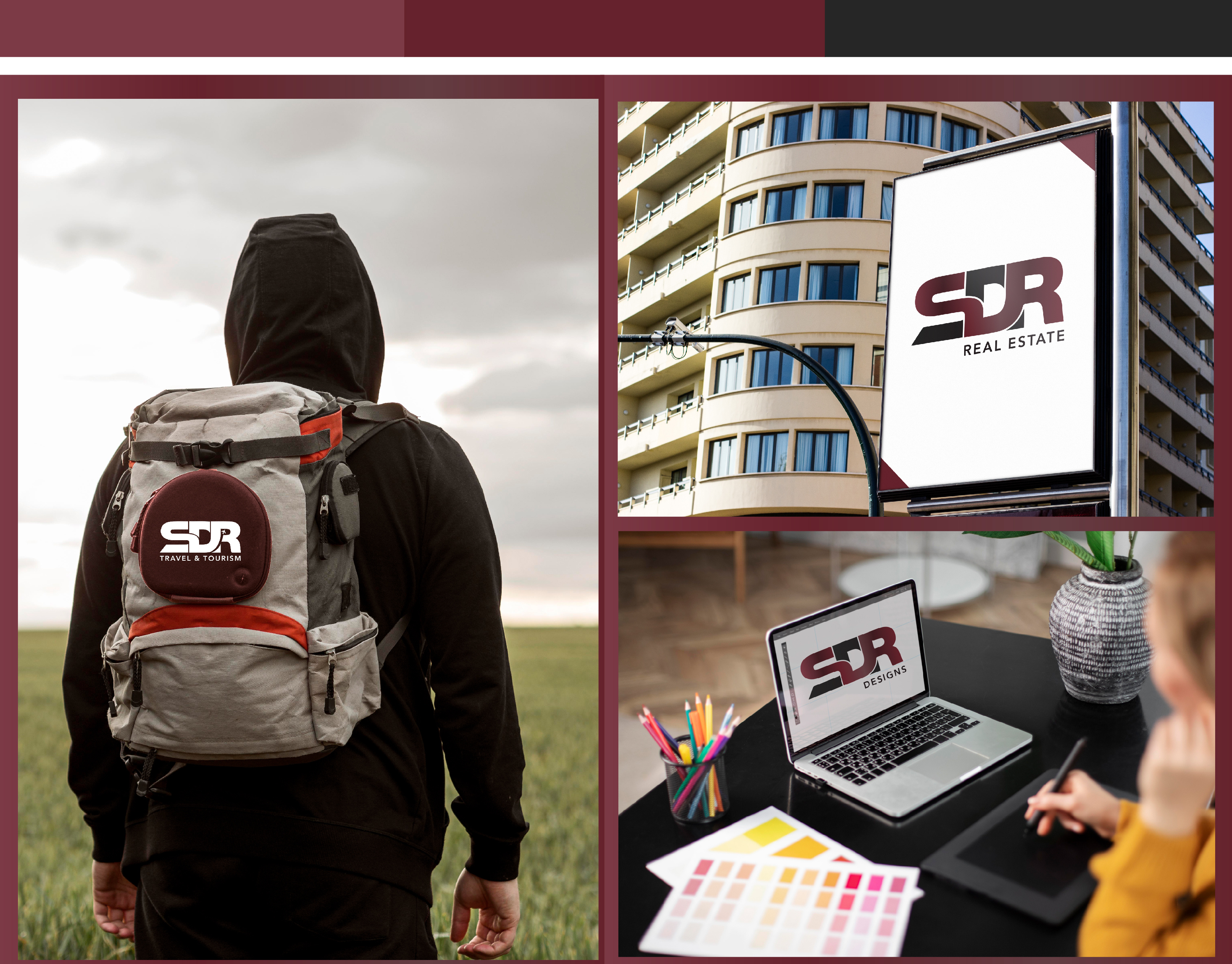 Logos Redesign & Branding - SDR branding companybranding darkredlogo letterlogo logobranding logodesign logoredesign rebranding redlogo typologo