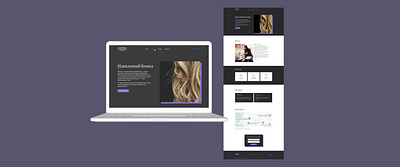 Beauty studio landing page web design ui web design