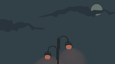 Streetlight at night graphic design illustration ui vector