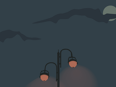 Streetlight at night graphic design illustration ui vector