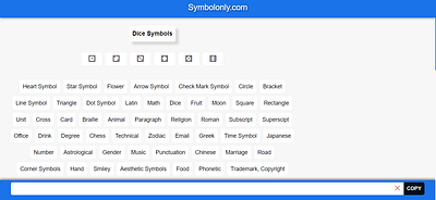 Dice Symbols cool symbols copy and paste symbols dice dice copy and paste dice emoji dice symbols symbol symbols textsymbols