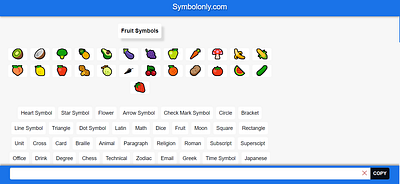 Fruit Symbols cool symbols copy and paste symbols fruit fruit emoji fruit symbols fruits symbol symbols textsymbols